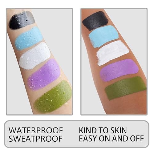 MEICOLY Clown White Face Body Paint Stick(1.06 Oz),Foundation Cream Makeup,Face Paint for Halloween Joker Zombie Vampire Skeleton Skull Special Effects Mime Makeup,White Eye Black Stick for Sports thumbnail 5