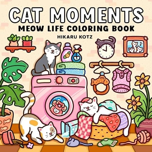 Cat Moments: Meow Life Coloring Book for Adults and Teens (Cat & Dog Coloring Book) - Image 1