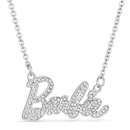 Barbie Crystal Script Logo Necklace (Silver) - Image 1