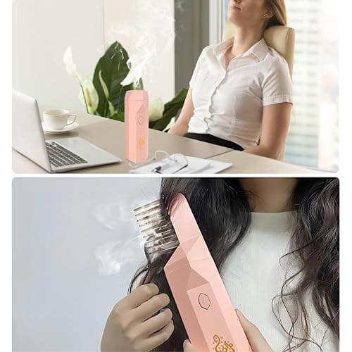 Electric Incense Burner,Portable USB Rechargeable Arabic Incense Diffuser,Handheld Muslim Ramadan Festival Incense Burner，Suitable for Daily Use and Muslim Ramadan. (Pink) thumbnail 4
