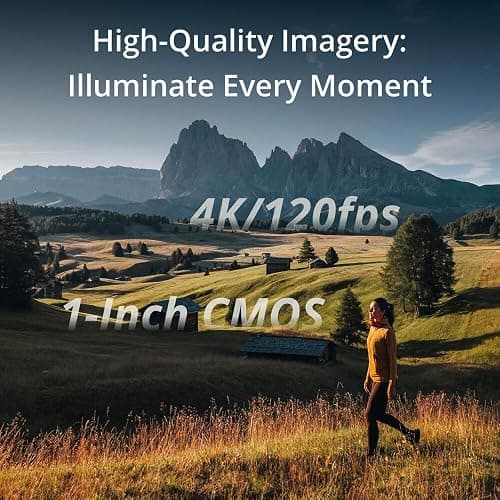 DJI Osmo Pocket 3 Creator Combo, 4K/120fps Video 3-Axis Stabilization, Handheld Vlogging Camera with Rotatable Touchscreen Mic 2 (CP.OS.00000302.01) + 64GB Memory Card + Camera Bag + More thumbnail 3