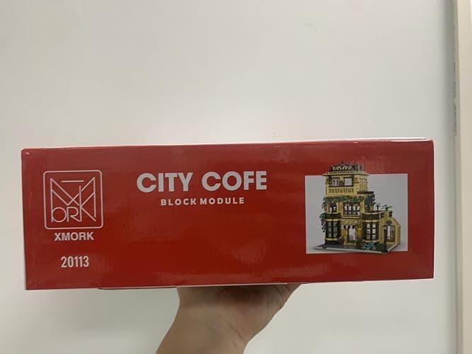 NEWRICE City Cafe Architecture Building Kit with LED Lights,3 Levels City Cafe Model Building Blocks Toy,for 12+Age Teen,Adult（1443 Pieces） thumbnail 11