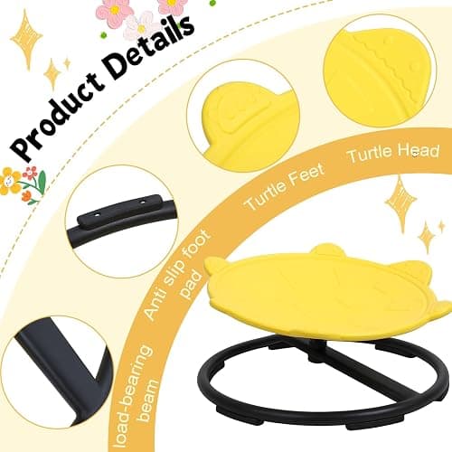 Smalibal Spinning Chair for Autistic Kids, Sensory Spinning Chair, Toddler Spinning Seat Training Body Coordination and Balance, Sit and Spin Training Body Coordination Yellow thumbnail 7