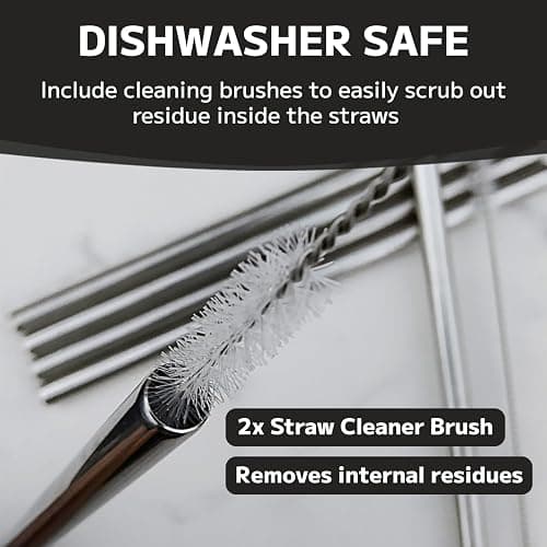 MIMORE Metal Straw for Owala 24 oz 32 oz - 6 PCS Satinless Steel Straws Compatible with Owala Straw Replacement - Resuable & Dishwasher Safe thumbnail 4