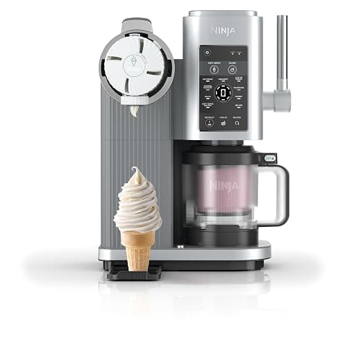 Ninja CREAMi Scoop & Swirl Eismaschine mit 2 Behältern, 13 Funktionen, für Eiscreme, Softeis, Gelato, Sorbet, Milchshakes und mehr, mit Mix-In-Funktion, Platinsilber, NC701EU - Image 1
