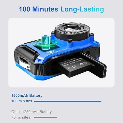 4K Underwater Camera 33FT Waterproof Camera for Snorkeling with 32GB Card Dual-Screen Compact Dustproof Floatable Autofocus UHD 64MP Point and Shoot Digital Camera 1500mAh Battery thumbnail 7