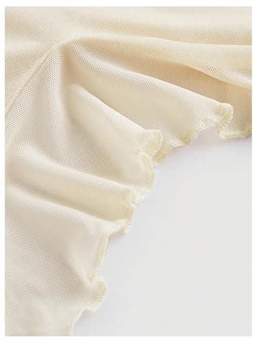 WDIRARA Women's 3D Flower Tie Front Ruffle Trim Halter Top Tie Backless Camisole thumbnail 4