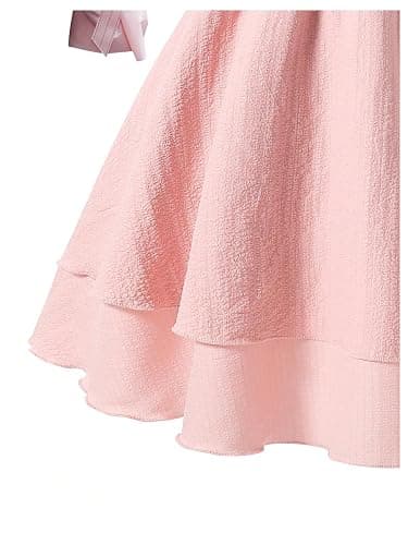 SHENHE Girl's Smocked Ruched A Line Swing Dress Layered Tie Shoulder Flowy Cami Short Dress thumbnail 5