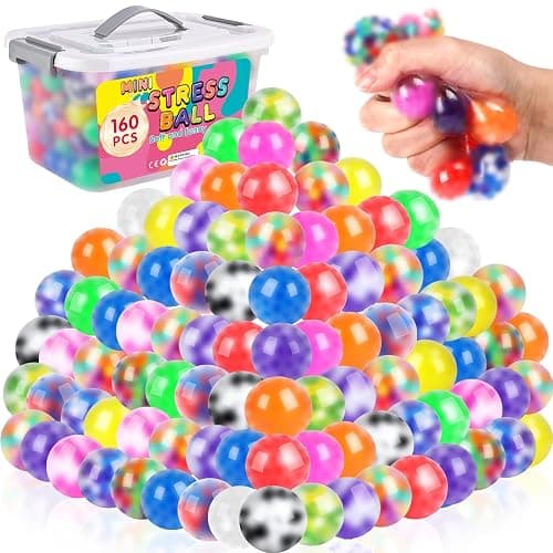 BESNEL 160 Pack Stress Balls for Adults, Bulk Squishy Ball, Stress Balls Set, Anti-Anxiety Easter Stress Relief Fidget Balls, Easter Basket Stuffers, Prize Box, Party Favors, Birthday Gifts - Image 1