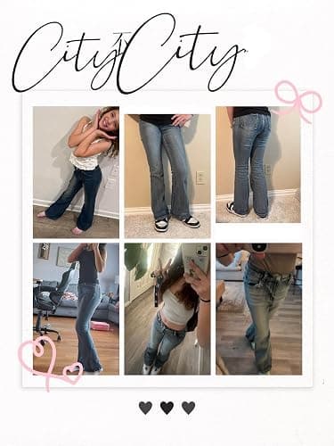 Peakpride Girls Jeans Flare High Elastic Waist Denim Pants Bell Bottom Stretch Cute Y2K Streetwear with Pockets 7-14Y thumbnail 7