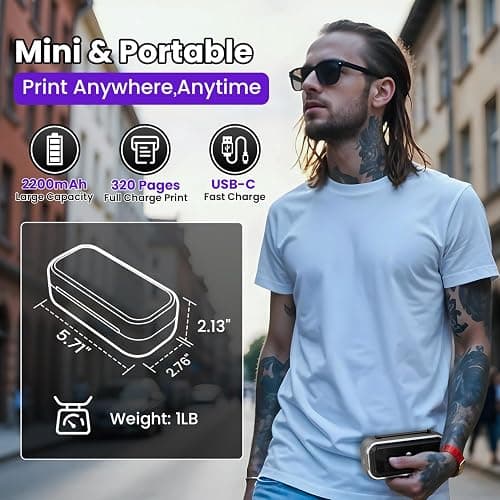 Phomemo TP31 Mini Tattoo Stencil Printer,Bluetooth Tattoo Printer with 30pcs Transfer Paper,Tattoo Machines Printers for Tattoo Beginners & Artists Temporary Tattoo Maker thumbnail 7