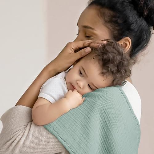 lulumoon Muslin Burp Cloths Babies: 100% Soft Cotton Large Burping Cloths - Neutral Baby Burp Rags for Boys and Girls - Absorbent Burp Cloth for Spit-Ups 4 Pack thumbnail 2