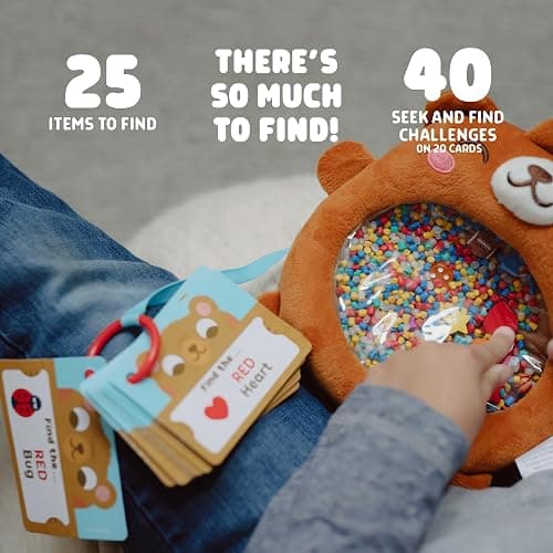 Chuckle & Roar Sensory Seek & Find Scavenger Hunt Bear – Plush Travel Toy with Hidden Objects, 40 No-Reading Challenge Cards, Sensory Activity for Focus & Calm, Toddler Gift Ages 3+ thumbnail 2
