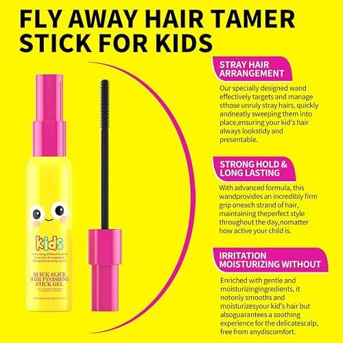 Hair Wax Stick for Kids - Clear Hair Mascara for Flyaway hair - Hair Finishing Stick - hair Gel stick for Kids & Aldults - Long Lasting Hair Styling Cream - Flyaway hair Tamer Natural, Not-Greasy thumbnail 5