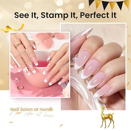 Beetles Nail Stamp 3Pcs Silicone French Tip Nail Stamp Kit with Replacement Nail Stamper Heads and Scrapers Soft Silicone Nail Printing Tool for Home Manicure Diy Nail Art Salon Gifts for Girls thumbnail 8