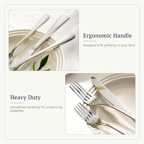 Astercook Silverware Set with Steak Knives 24-Piece Flatware Set for 4 Food-Grade Stainless Steel Cutlery Set Mirror Polished Utensils Set Include Spoons and Forks for Home Kitchen Restaurant thumbnail 3