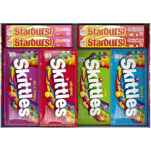 SKITTLES & STARBURST Assorted Candy Variety Pack for Holidays, Gifts, Parties, Candy Assortment, 62.79 oz (30 Count) Bulk Box - Image 1