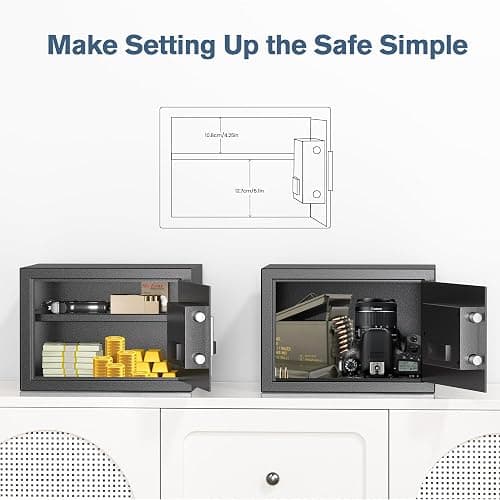 Locksworth Safe for Home, 0.6 Cubic Feet Safety Box, Lock Box for Money, Jewelry, Documents and Guns, Digital Security Safe for Office, Hotel and Personal Use, 13.8"W x 9.8"D x 9.8"H thumbnail 5