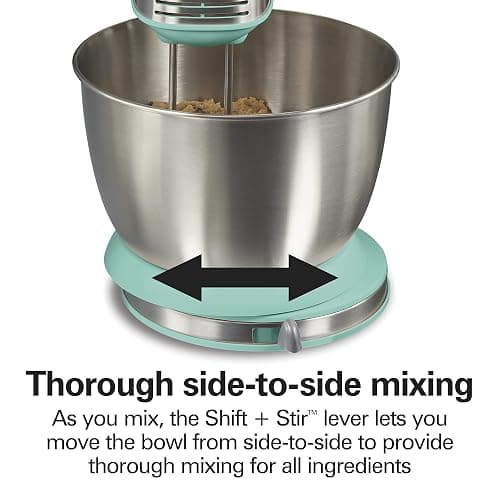 Hamilton Beach Classic Stand and Hand Mixer, 4 Quarts, 6 Speeds with QuickBurst, Bowl Rest, 290 Watts Peak Power, Blue (64658) thumbnail 7