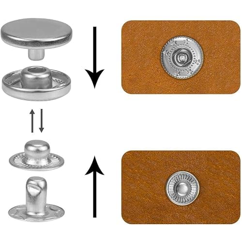 Snap Fastener Kit, 120 Sets Snap Buttons and 4 Pcs Snap Button Kit Fixing Tools, Snaps Button Press Studs Kit for Clothing, Sewing, Jeans, Leather, Canvas, Craft, DIY (6 Colors) thumbnail 5