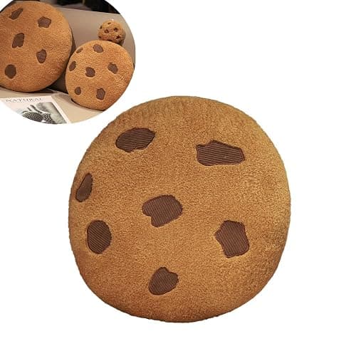 3D Simulation Cookie Pillow, Fun Round Throw Cookie Food Pillows,Suitable for Home Use, Bedroom Sofas, Chairsdecorative Gifts (a4in) - Image 1