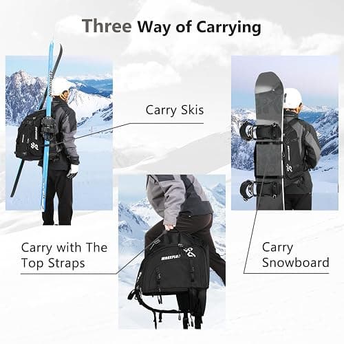 MORXPLOR Ski Boot Bag - 65L Padded, Waterproof Ski Travel Backpack for Gear & Accessories thumbnail 6