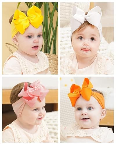 doboi 20pcs Baby Girls Bows Headbands Nylon Hairbands Ribbon Bow Elastic Hair Accessories for Newborns Infants Toddlers and Kids thumbnail 9