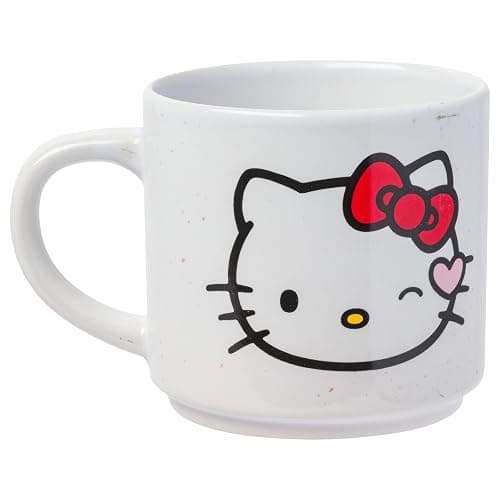 Silver Buffalo Sanrio Hello Kitty Faces and Hearts 4pc Ceramic Mug Stack Set, 10 Ounces thumbnail 8