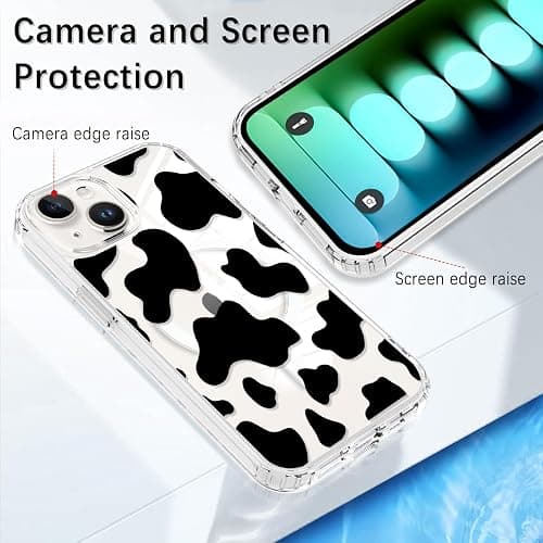 KANGHAR Magnetic Designed for iPhone 15 Case Clear Compatible with MagSafe Cute Cow Print Pattern Soft TPU Bumper Shockproof Anti-Scratch Slim Phone Cover Designed for iPhone 15 Cases thumbnail 5