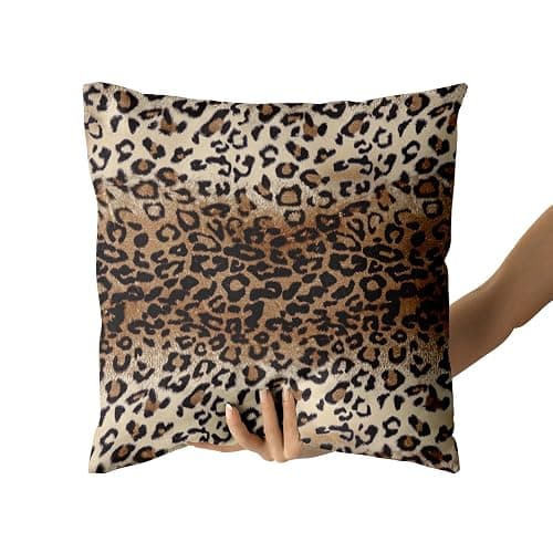 Brown Leopard Pillow Cover 20x20 Inches Cheetah Throw Pillows Set of 2 Soft Cotton Leopard Print Decorative Throw Pillow Covers for Home Couch Sofa Bedroom Livingroom - 20" x 20" (Pack of 2) - Leopard Brown thumbnail 6