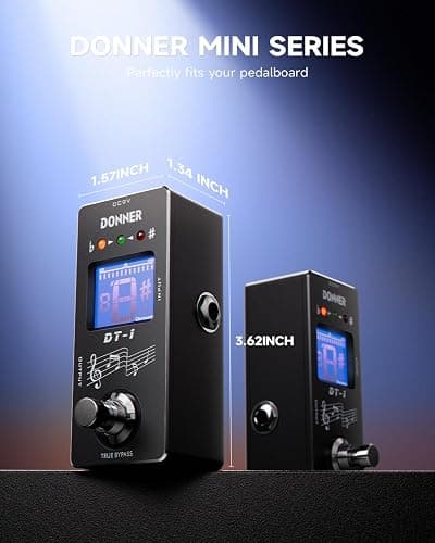 Donner Tuner Pedal, Dt-1 Chromatic Guitar Tuner Pedal with Pitch Indicator for Electric Guitar and Bass True Bypass thumbnail 6