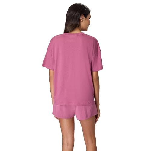 Hanes womens Originals 2 Piece Lounge Set, Comfywear Supersoft Boxy T-shirt & Sleep Shorts Loungewear Set thumbnail 2