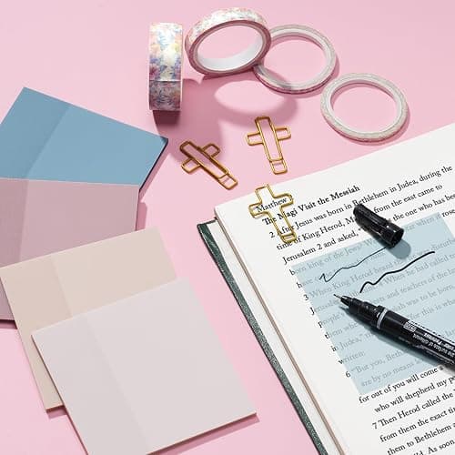 Bible Study Supplies Journaling Kit for Women, Christmas Christian Gifts for Women, Bible Study Tools with Pastel Highlighters and Pens No Bleed, Pencil Case Notebook Annotation Kit Accessories Set thumbnail 8