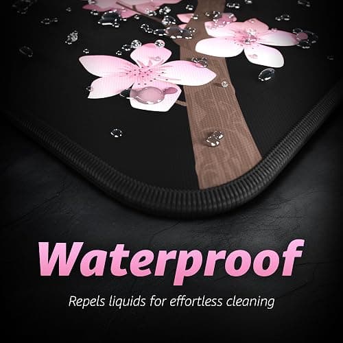 Hystar® Extended Gaming Mouse Pad | XXL 36" x 16" | 5mm Thick, Waterproof Surface, Smooth Polyester Fabric, and Natural Rubber Base | Blossom thumbnail 4