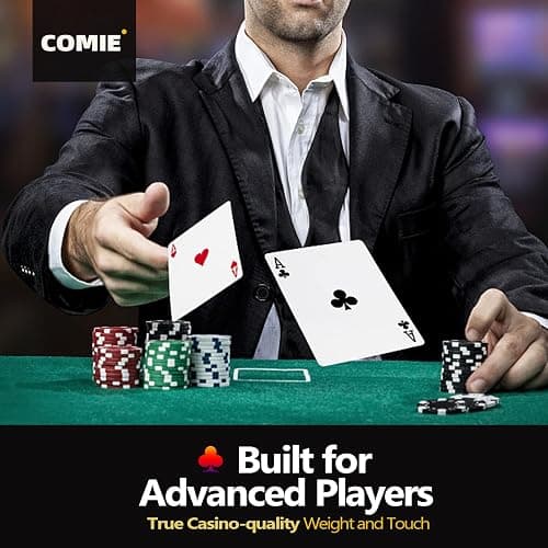 Comie Poker Chips,500PCS Poker Chip Set with Aluminum Travel Case,11.5 Gram Poker Set for Texas Holdem Blackjack Gambling thumbnail 5