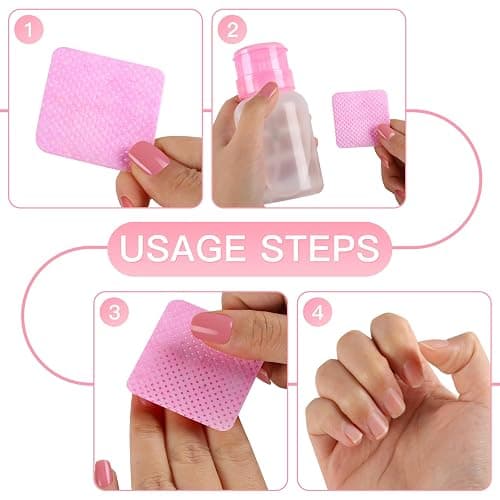 400pcs Lint Free Nail Wipes, 1 Pull-Off Pump-Style Bottle Suitable for Nail Wipes for Fingernail, Mascara Extension Glue Cleaning and Care Product Sets thumbnail 6