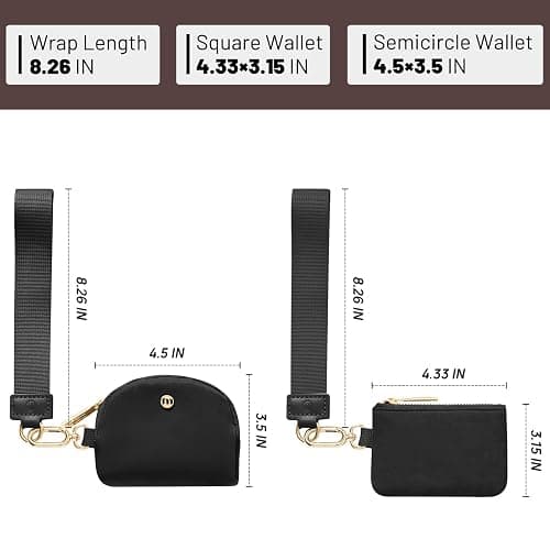 Keychain Wallet Mini Zip Around Wristlet Wallets for Women Detachable Dual Pouch Wristlet Portable Coin Purse Small Wallets thumbnail 2