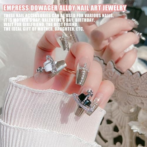 Planet Nail Art Charms, 32 Stück Saturn Form Nagel Edelsteine für Acrylnägel, Glänzender Nagel Strasssteines Mädchen Nail Art DIY Handwerk Dekoration Zubehör thumbnail 6