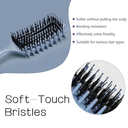 Curly Hair Brush,Curl Defining Brush for Effortlessly Defined Curls & Waves,Vented Hair Brush for Wet & Dry Hair,Women and Men,Reduces Frizz (Haze Blue) thumbnail 4