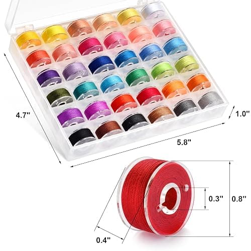 Eoehro 72pcs Sewing Thread Kit, 36 Colors, 400 Yards per Spool Polyester Thread, Prewound Bobbins, Sewing Machine Threads thumbnail 4