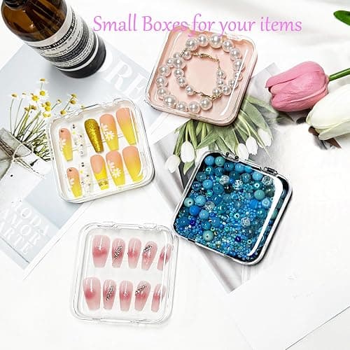 12 Piece Press On Nail Storage Box with 60 Pcs Double Sided Tape - Acrylic Fake Nail Display Box for Home Salon Use thumbnail 6