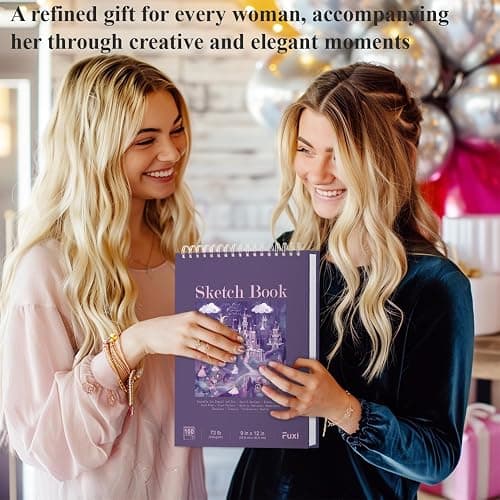 Purple Sketch Book for Women - 9"x12" Girls Sketchbook, 100 Sheets (73lb/120gsm) Drawing Paper for Kids, Art Supplies for Girls Ages 8-12, Beginners, and Adults, Mothers Day Gifts,1-Pack. thumbnail 8