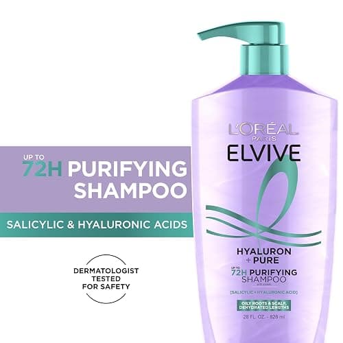 L'Oreal Paris Elvive Hyaluron + Pure Shampoo and Conditioner Set, Clarifying Shampoo and Rehydrating Conditioner with Salicylic Acid and Hyaluronic Acid, 1 Kit thumbnail 2
