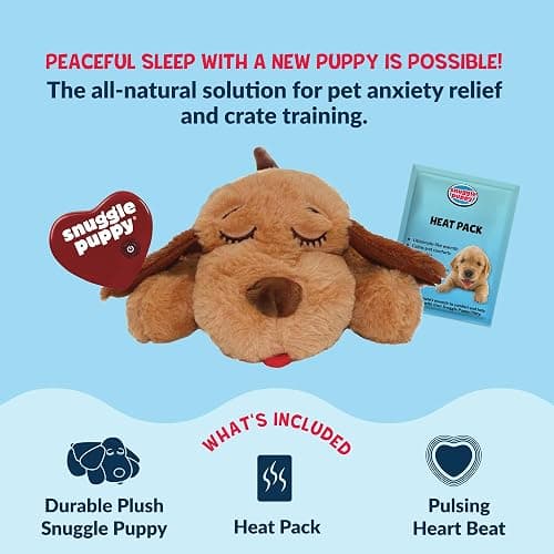 Snuggle Puppy Original Heartbeat Puppy Toy with Real-Feel Pulse & Heat Pack, Plush Dog Comfort Toy for Crate Training, First Nights & New Puppy Transition - Biscuit thumbnail 2