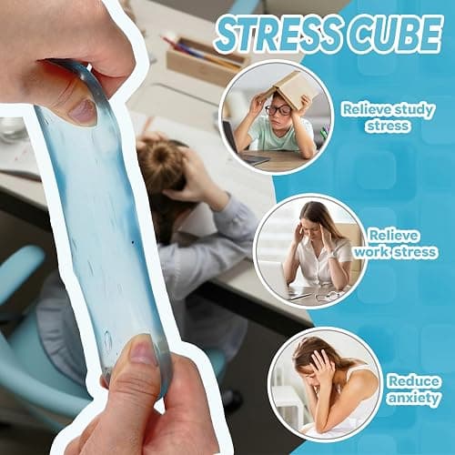 Ziporiajoy Durable Squishy Cube Squeeze Toys, Stress Cube Fidget Toy for Anxiety Relief, Not Easy to Fall Off Sensory Toys for Boys Girls Age 3+ (1 Pcs. 3.5cm PT Blue) thumbnail 3