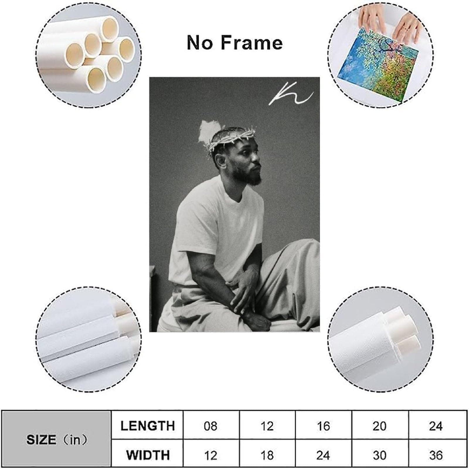 Kendrick Poster Lamar Music Singer Rapper Vintage Music Posters for Room Aesthetic Canvas Wall Art Bedroom Decor12x18inch(30x45cm) thumbnail 3