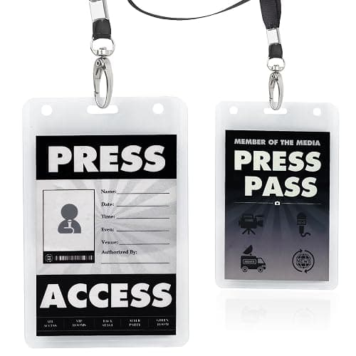 Yewong Kids Journalist News Reporter Costume Accessories Set Press Pass Microphone Prop Costume Glasses for Career Day Party (Set A) thumbnail 3