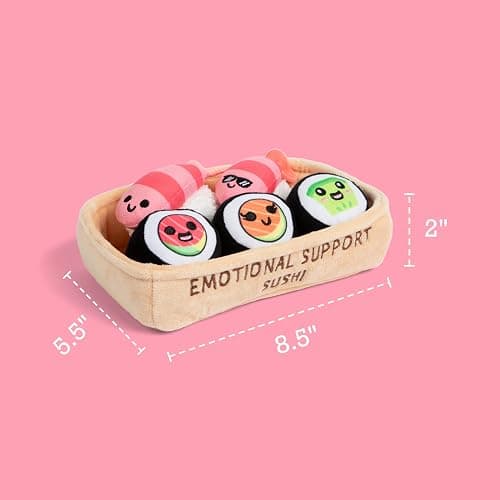 Emotional Support Sushi by Relatable - Cuddly Stuffed Animals and Toys, Squishy Toys and Plushies, Great Gift Ideas for Loved Ones of All Ages - Includes 5 Plushies with Carrying Basket thumbnail 3