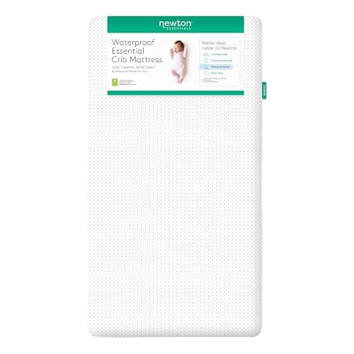 Newton Baby Essential Waterproof Crib Mattress and Toddler Bed - Ultra-Breathable Proven to Reduce Suffocation Risk, Washable Core & Cover, All-Stages, Deluxe 4" - Thick White - Image 1