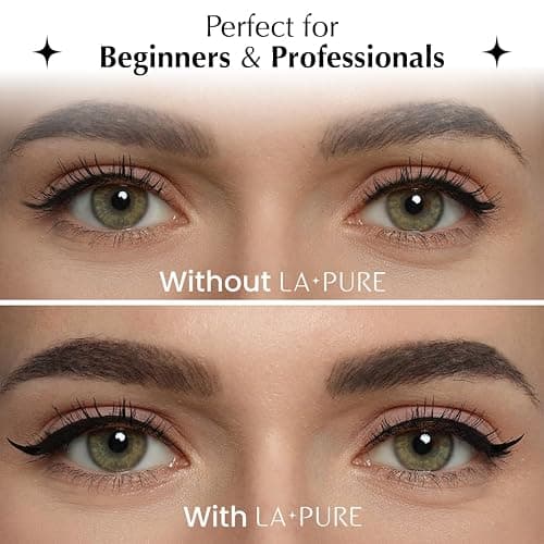 LA PURE Waterproof Liquid Eyeliner Stamp Winged Eyeliner Tool 2x Cat Eye - Winged & Fine Tipped Pen Eyeliner Stencil Smudge Proof Black Eye Liner Tiktok Trend Items Wing Stamp - Black 10mm thumbnail 6